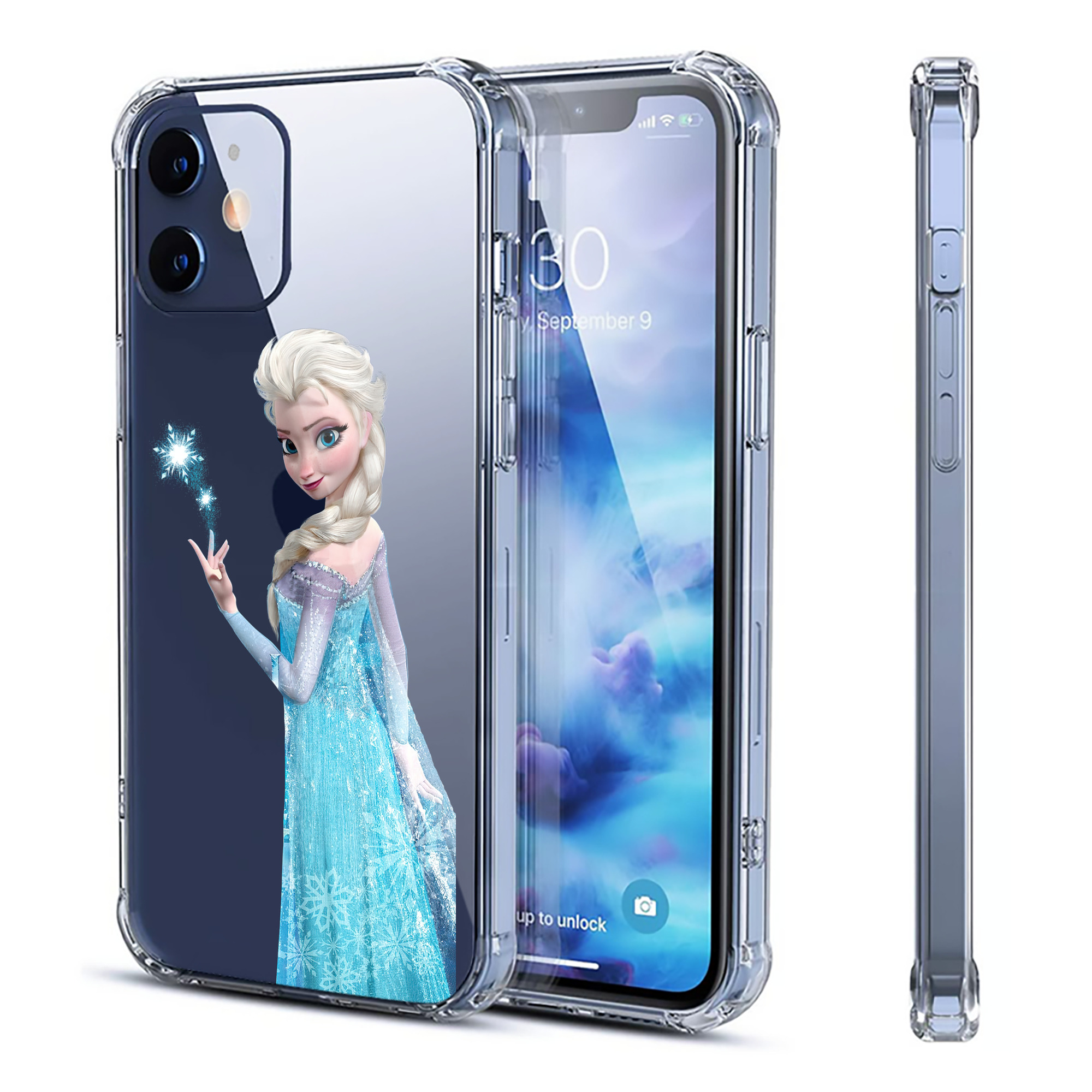 （画像用） アナと雪の女王 アンナ エルサ Frozen Anna Elsa 【iPhone 12シリーズ対応】透明スマホケース（クリアソフトケース）